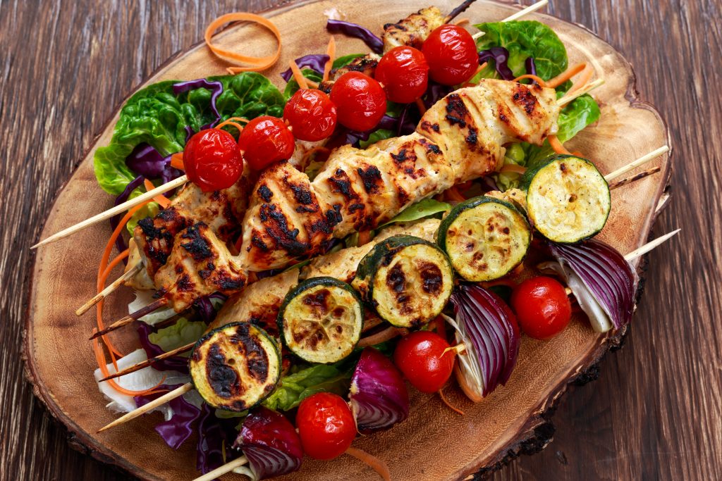 Savor the Flavors of Grilled Chicken and Veg BBQ Skewers - A Catering Delight! Enjoy the perfect combination of succulent grilled chicken and colorful, fresh vegetables skewered to perfection. These BBQ skewers are a delightful addition to any event. Experience the ultimate satisfaction of our BBQ catering with these mouth-watering treats.