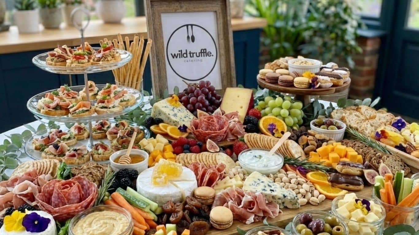 Styled grazing board prepared by Wild Truffle Catering for a private event
